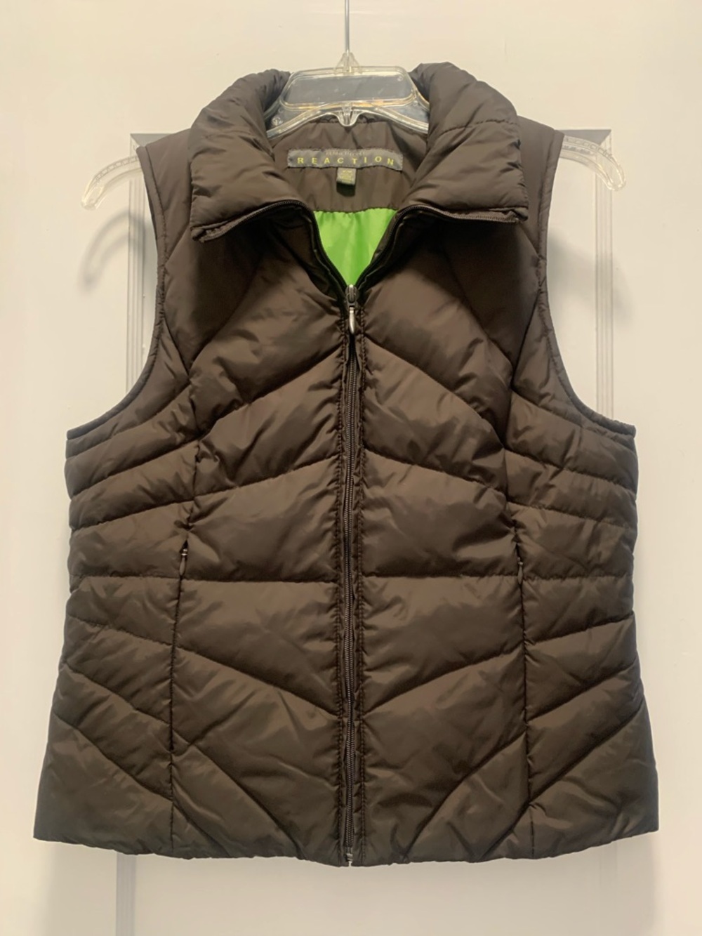 KENNETH COLE REACTION Brown Women’s Down Puffer Vest in Dark Brown SZ M/Fits S